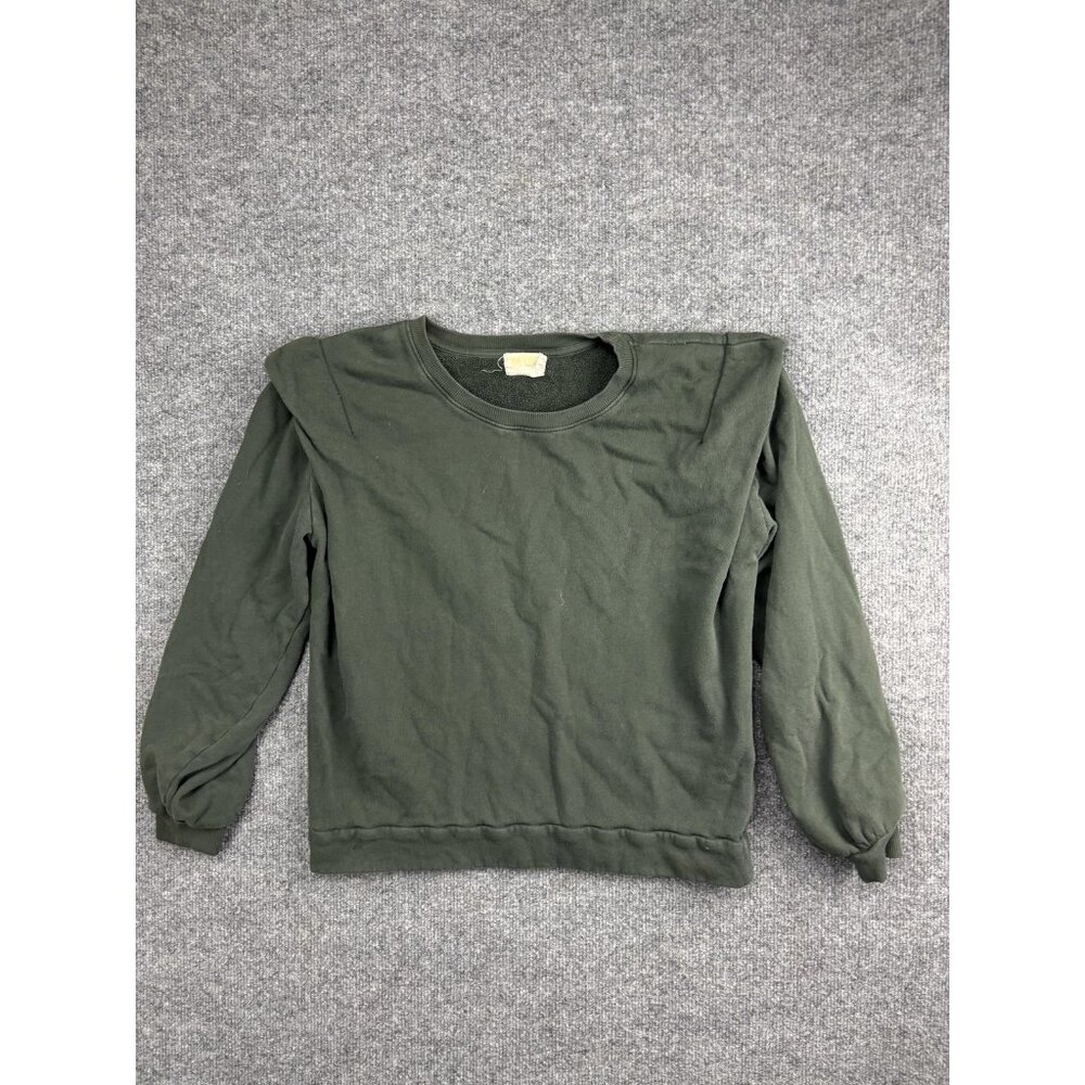 Nation LTD Sweater Womens Small Green Crewneck Pullover 100% Cotton Made‎ Peru